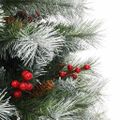 vidaXL Umelý vianočný stromček Zelená a biela 150 cm PVC, kov a plast