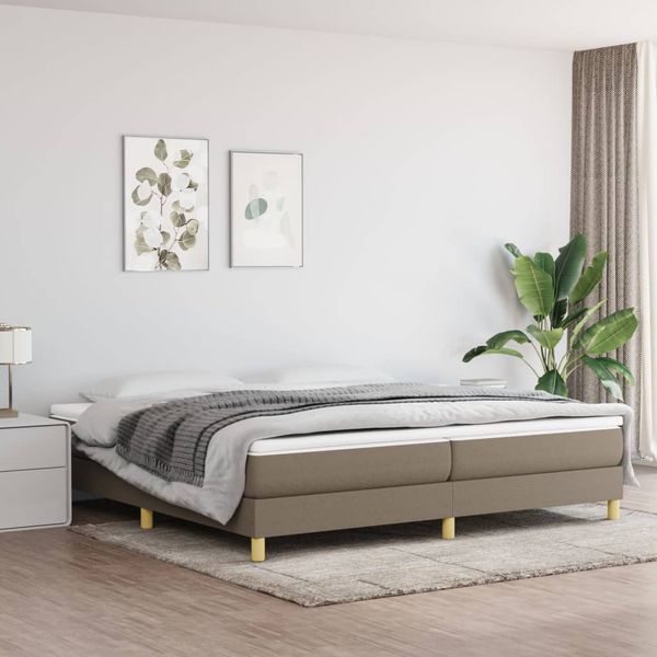 vidaXL Posteľný rám s boxspringom sivohnedá 200x200 cm látka