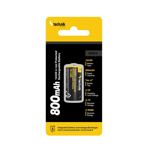 Technik TR1680 nabíjateľná batéria 16340 RCR123 TR1680 800mAh 3,7V B1
