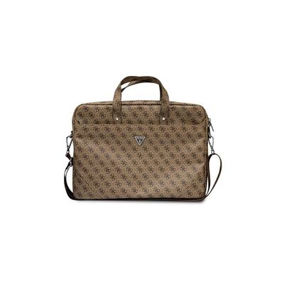 Kabelka Guess na notebook GUCB15P4TW 15 / 16" hnedá Saffiano Hot Stamp