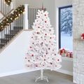 vidaXL Umelý Sklápací Vianočný Stromček Biela 270 cm PVC a oceľ