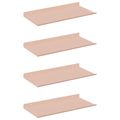 vidaXL Závesná polica 4 ks Ružová 40 x 18 x 2,5 cm Oceľ