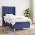 vidaXL Boxspring posteľ s matracom modrá 100x200 cm látka