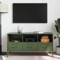 vidaXL TV skrinka olivovozelená 100,5x39x50,5 cm oceľ