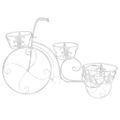 vidaXL Podstavec pod kvetináč v tvare bicykla, vintage štýl kovový