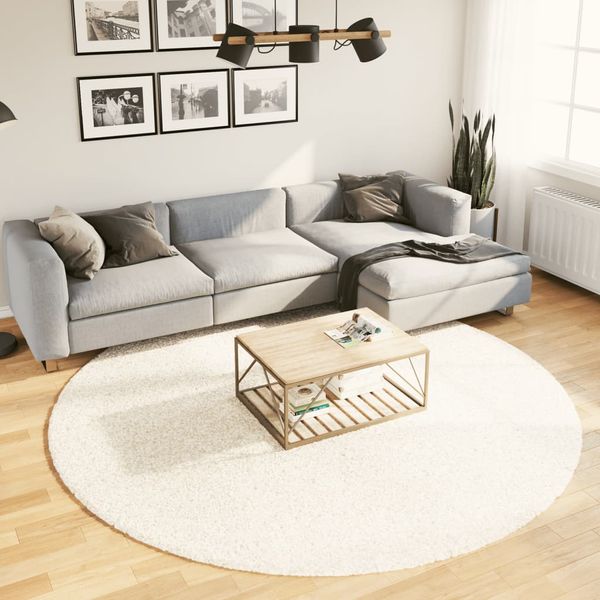 vidaXL Koberec OVIEDO, krátky vlas, béžový Ø 240 cm