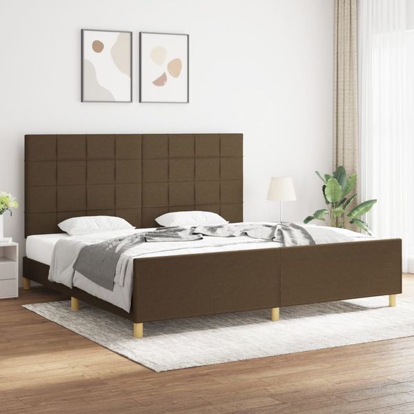 vidaXL Posteľ bez matraca tmavohnedá 200x200 cm látka