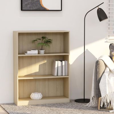 vidaXL Knižnica farba dubu sonoma 80x24x108 cm drevotrieska