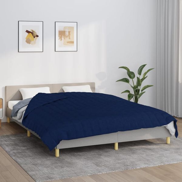 vidaXL Záťažová prikrývka modrá 200x230 cm 13 kg látka
