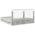 vidaXL Rám postele Betónová šedá 200 x 200 cm Inžinierske drevo