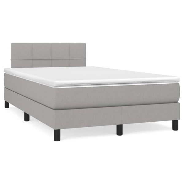 vidaXL Boxspring posteľ s matracom bledosivá 120x190 cm látka