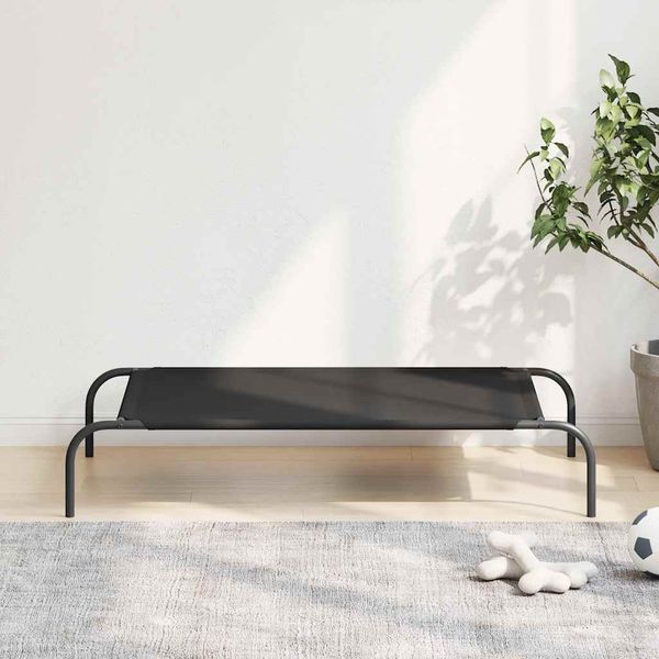 vidaXL Vyvýšená posteľ pre psa čierna 110x65x20 cm Oxford Fabric Steel