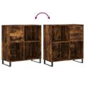 vidaXL Skrinka na platne dymový dub 84,5x38x48 cm kompozitné drevo