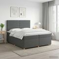 vidaXL Posteľ boxspring s matracom Tmavosivá 200 x 200 cm Látka