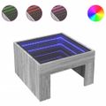vidaXL Konferenčný stolík s nekonečnými LED sivý sonoma 50x50x30 cm