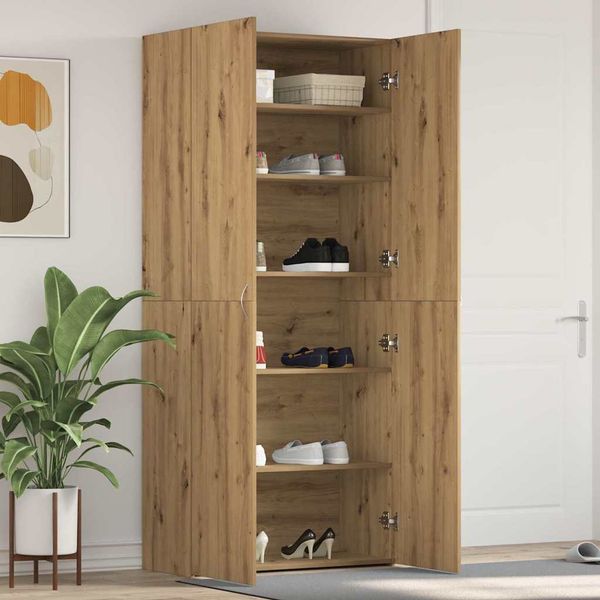 vidaXL Skriňa na topánky Hnedá 80 x 35.5 x 180 cm Kompozitné drevo