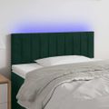 vidaXL Čelo postele s LED tmavozelené 80x5x78/88 cm zamat
