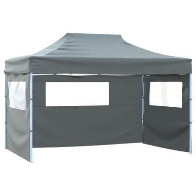vidaXL Skladací stan s 3 stenami 431x291x315 cm antracitový