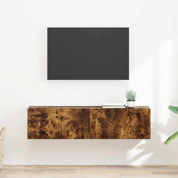 vidaXL TV nástenná skriňa Nástenný 2 pcs Dymová dub 60 x 31 x 29,5 cm