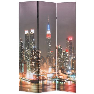 vidaXL Skladací paraván 120x170 cm, potlač nočného New Yorku