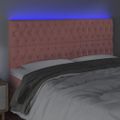 vidaXL Čelo postele s LED ružové 180x7x118/128 cm zamat