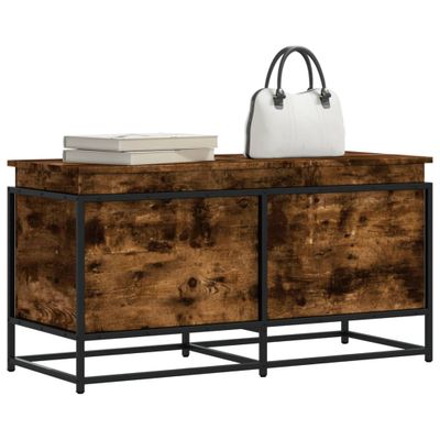vidaXL Úložný box s vekom dymový dub 100x40x51,5 cm kompozitné drevo