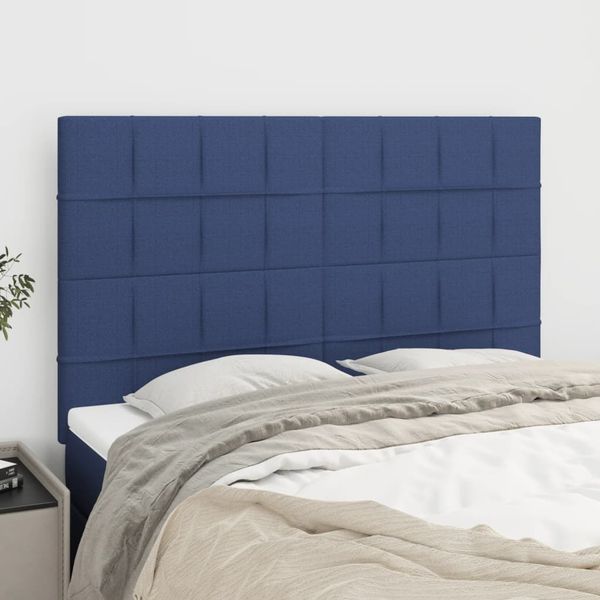 vidaXL Čelo postele modré 144x5x118/128 cm látkové