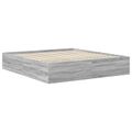 vidaXL Rám postele Sivý Sonoma 200 x 200 cm Kompozitné drevo