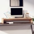 vidaXL Stojan na monitor 100x27x15 cm masívna borovica