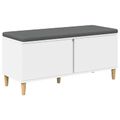 vidaXL Predsieňová lavica s vankúšom s dverami Biely 100 x 38 x 46 cm