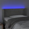 vidaXL Čelo postele s LED bledosivé 103x16x78/88 cm zamat