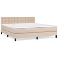 vidaXL Boxspring posteľ s matracom kapučínová 160x200 cm umelá koža