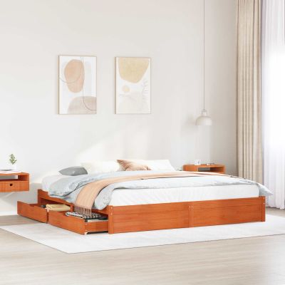 vidaXL Rám postele Včelí hnedý 180 x 200 cm Masívne borovicové drevo