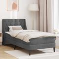 vidaXL Rám postele s matracom s matracmi Tmavo šedá 100 x 200 cm Zamat