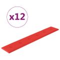 vidaXL Nástenné panely 12 ks červené 90x15 cm umelá koža 1,62 m²