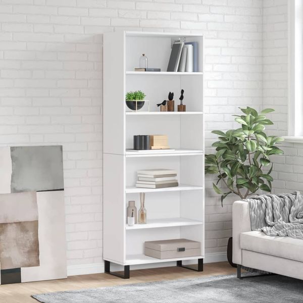 vidaXL Vysoká skrinka biela 69,5x32,5x180 cm kompozitné drevo