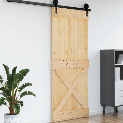vidaXL Dvere NARVIK Prírodná 95 x 210 cm Masívne borovicové drevo