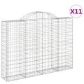 vidaXL Oblúkové gabionové koše 11 ks 200x30x140/160 cm pozink. železo
