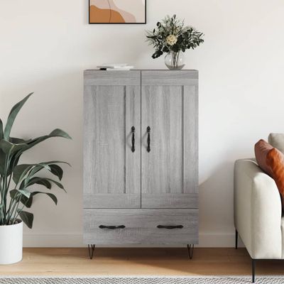 vidaXL Vysoká skrinka sivá sonoma 69,5x31x115 cm kompozitné drevo