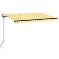 vidaXL Automaticky zaťahovacia markíza 450x350 cm žltá a biela