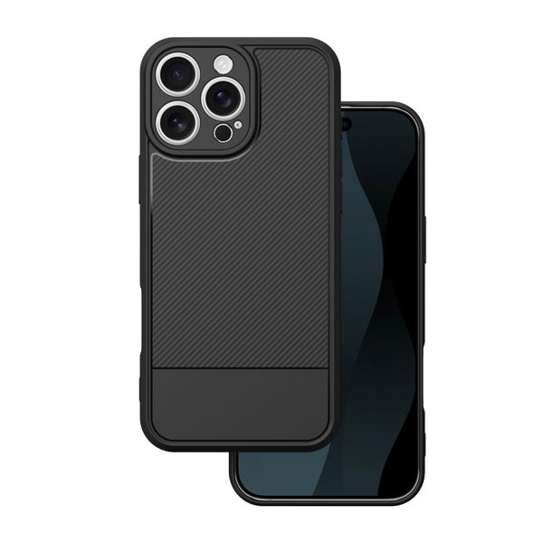 Jednoduché uhlíkové puzdro pre iPhone 16 Pro Max 6,9" čierne