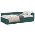 vidaXL Rohový rám postele Tmavozelená 80 cm x 200 cm látka