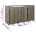 vidaXL Ohrada na tri odpadkové koše sivá 207x80x117 cm polyratan