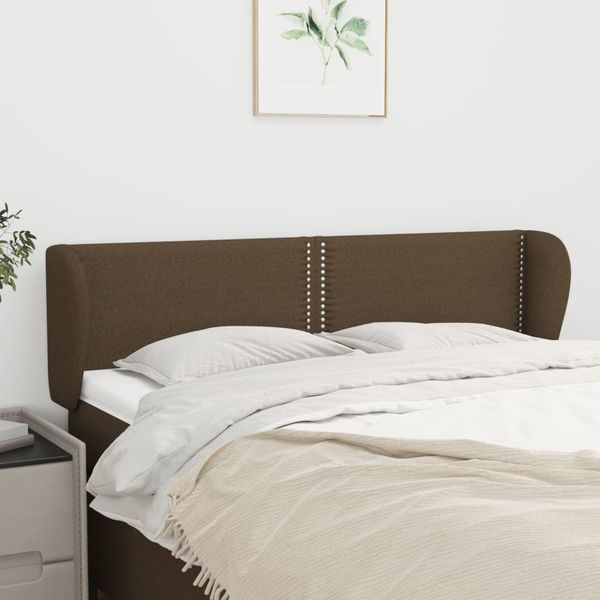 vidaXL Čelo postele so záhybmi tmavohendé 147x23x78/88 cm látka