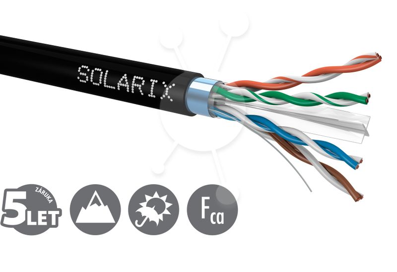 Inštalačný kábel Solarix CAT6 FTP PE Fca vonkajší 500m/cievka SXKD-6-FTP-PE