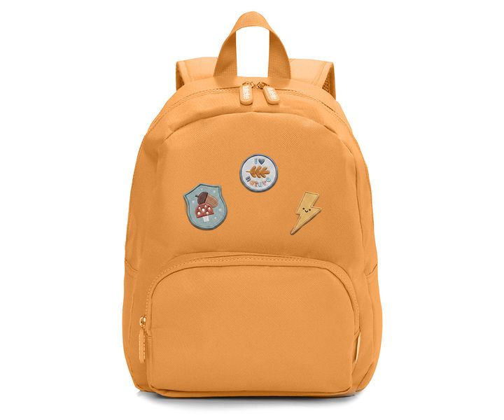 Detský batoh s vymeniteľnými nášivkami Mustard