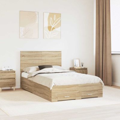 vidaXL Rám postele Sonoma dub 120 x 200 cm Kompozitné drevo