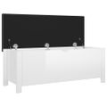 vidaXL Úložný box+podložka, lesklý biele 105x40x45cm kompozitné drevo