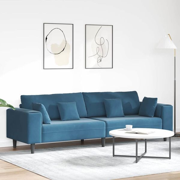 vidaXL Pohovka Modrá 250 x 77 x 76 cm Zamat