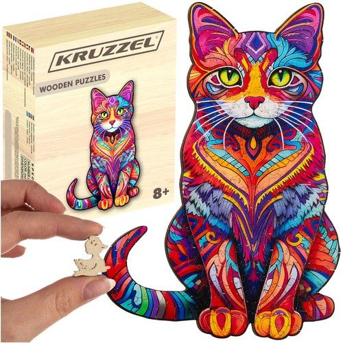Drevené puzzle Kruzzel 22878 Mačka
